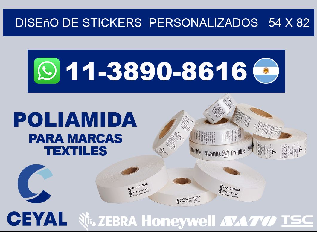 diseño de stickers  personalizados   54 x 82