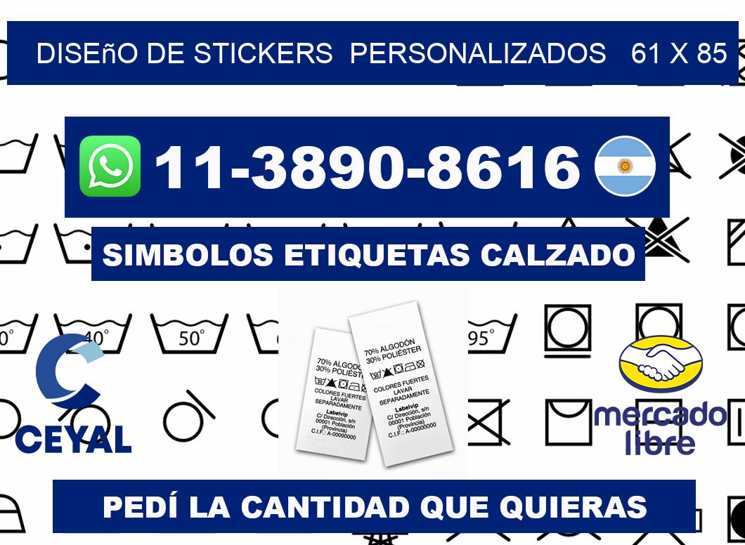 diseño de stickers  personalizados   61 x 85