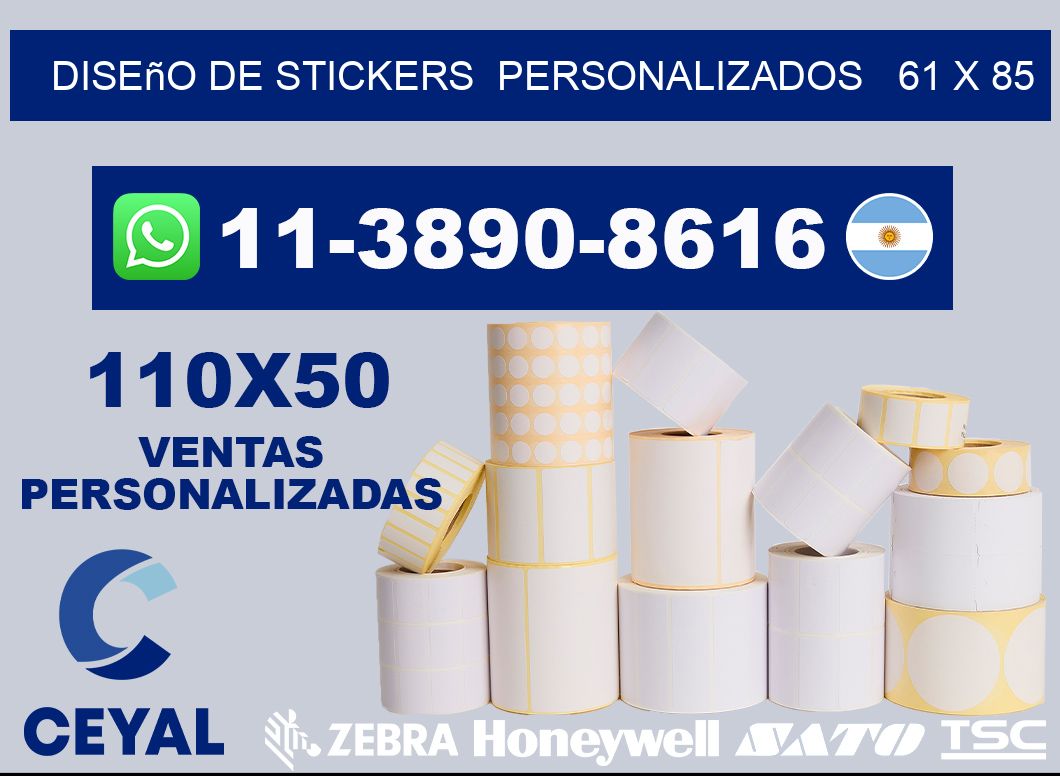 diseño de stickers  personalizados   61 x 85