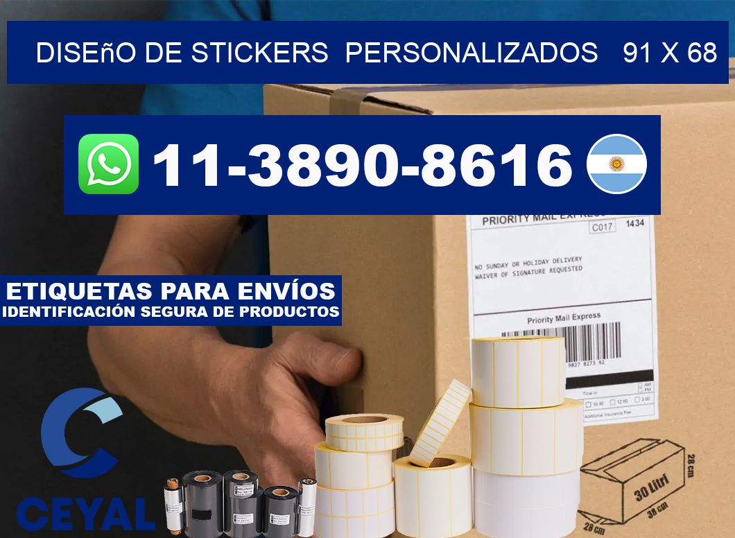 diseño de stickers  personalizados   91 x 68
