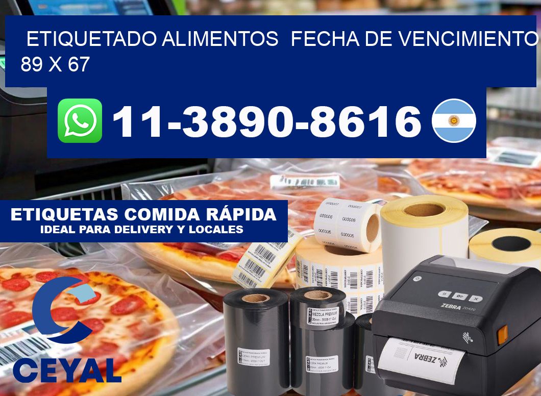 etiquetado alimentos  Fecha de vencimiento 89 x 67