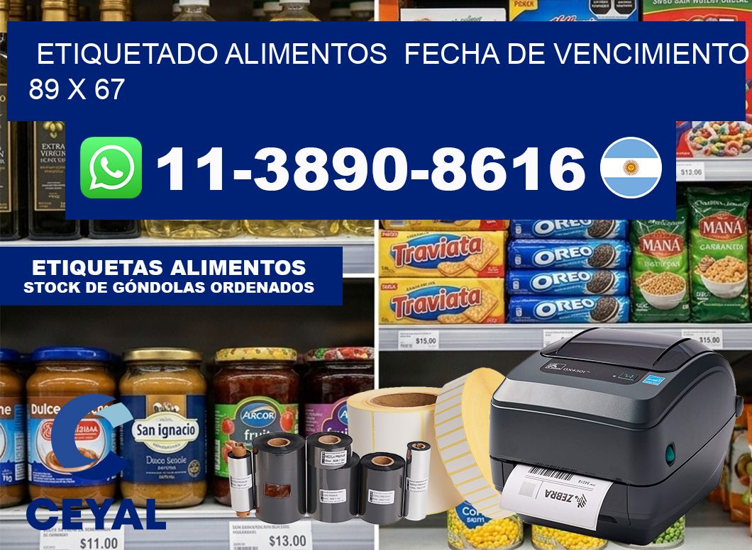 etiquetado alimentos  Fecha de vencimiento 89 x 67