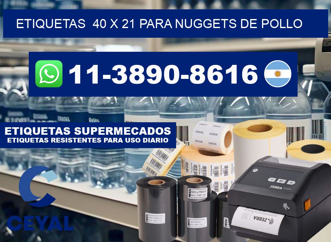 etiquetas  40 x 21 para Nuggets de pollo