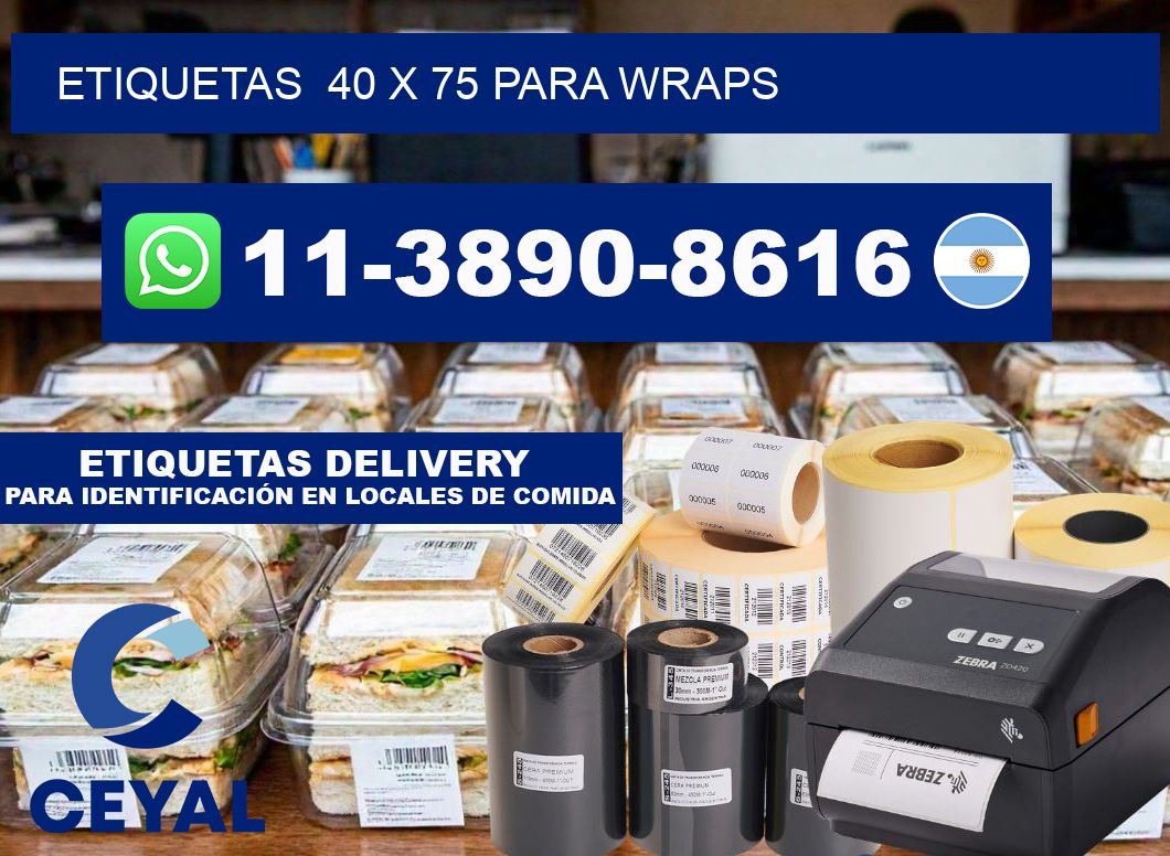 etiquetas  40 x 75 para Wraps