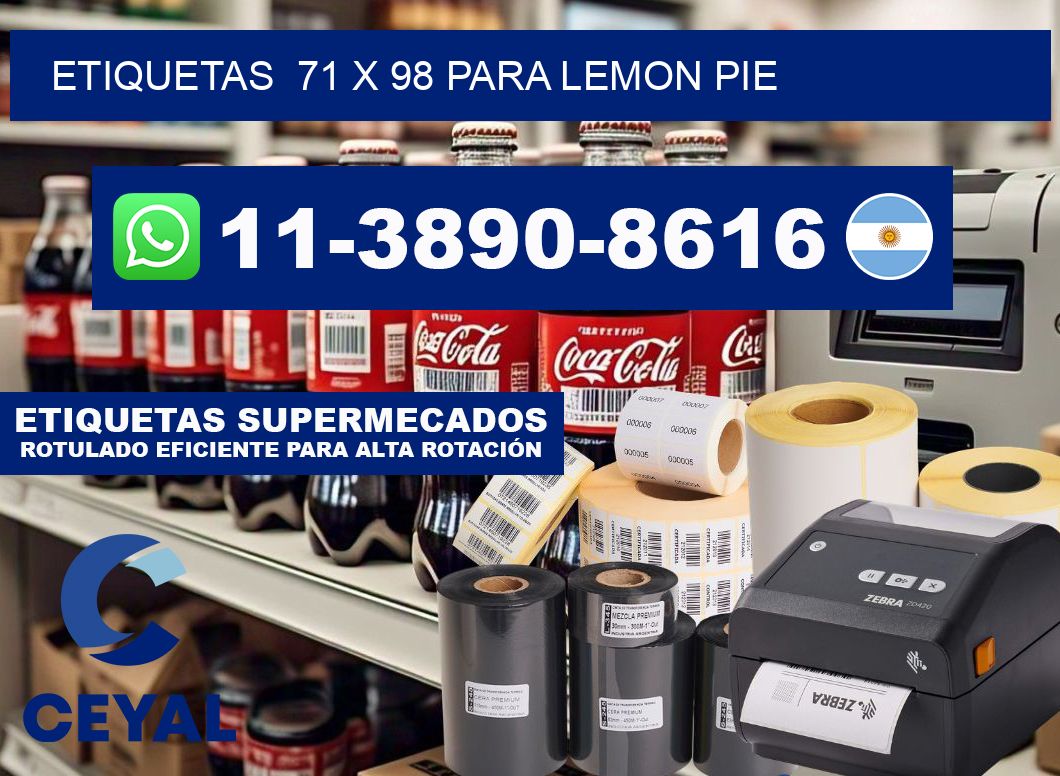 etiquetas  71 x 98 para Lemon pie