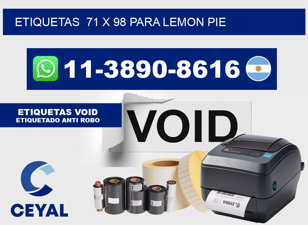 etiquetas  71 x 98 para Lemon pie