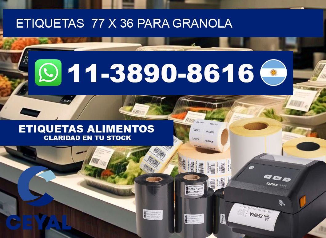 etiquetas  77 x 36 para Granola