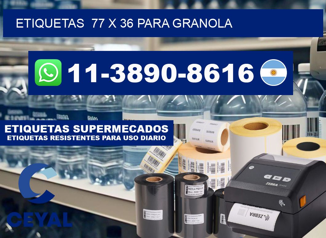 etiquetas  77 x 36 para Granola