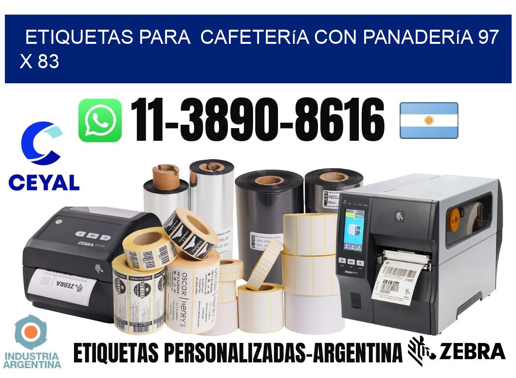 etiquetas para Cafetería con panadería 97 x 83