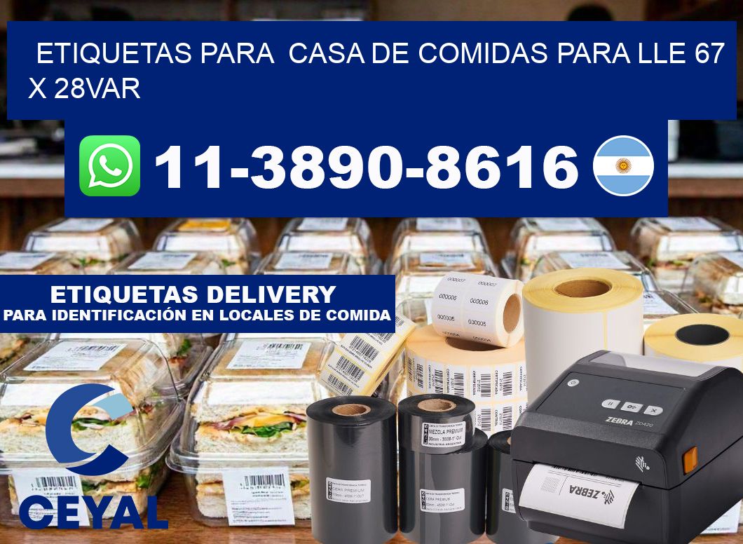 etiquetas para  Casa de comidas para lle 67 x 28var