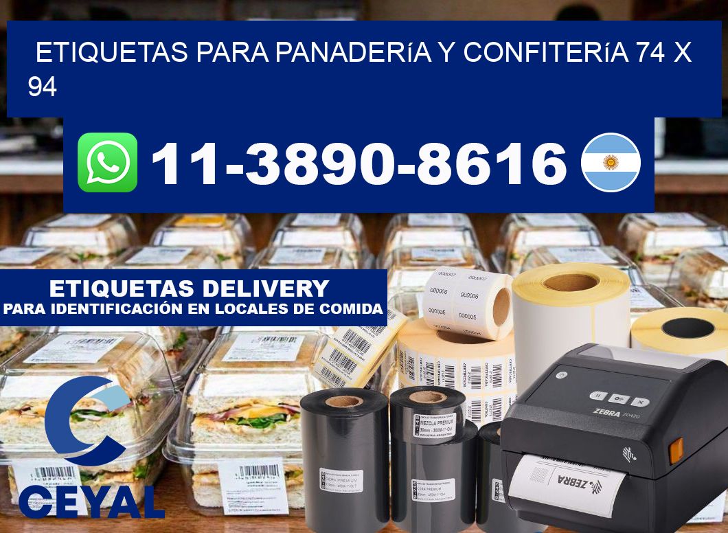 etiquetas para Panadería y confitería 74 x 94