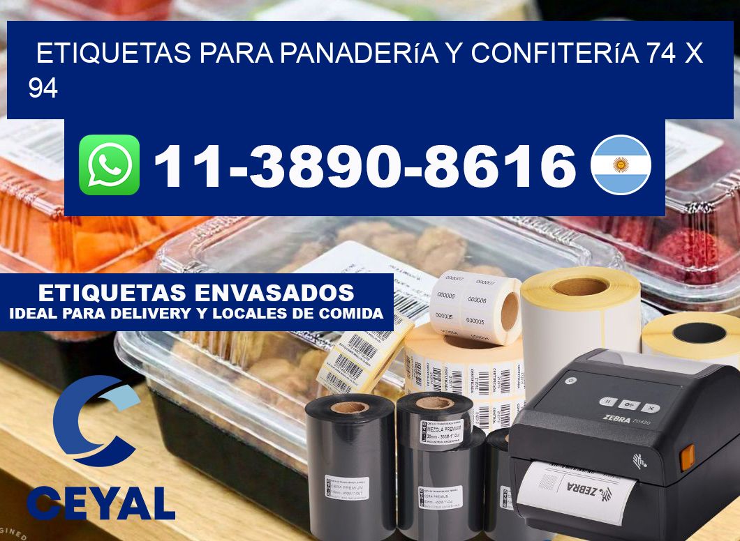 etiquetas para Panadería y confitería 74 x 94