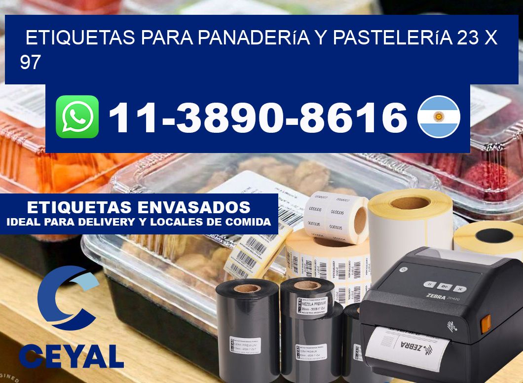 etiquetas para Panadería y pastelería 23 x 97