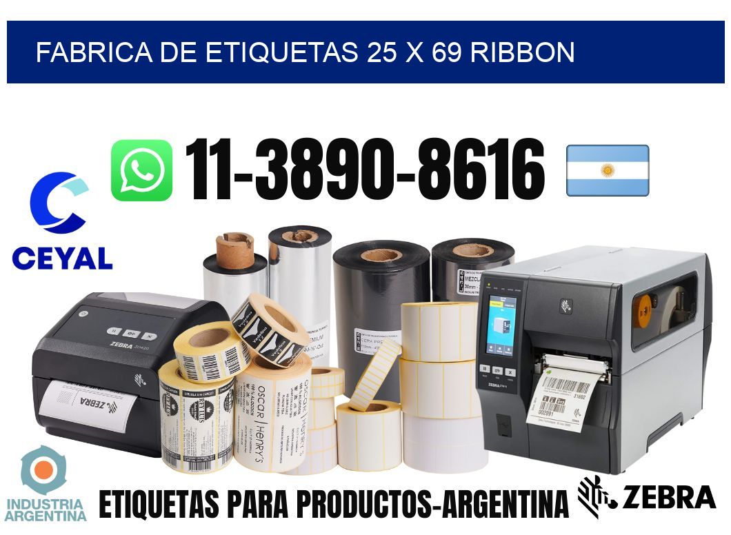 fabrica de etiquetas 25 x 69 ribbon
