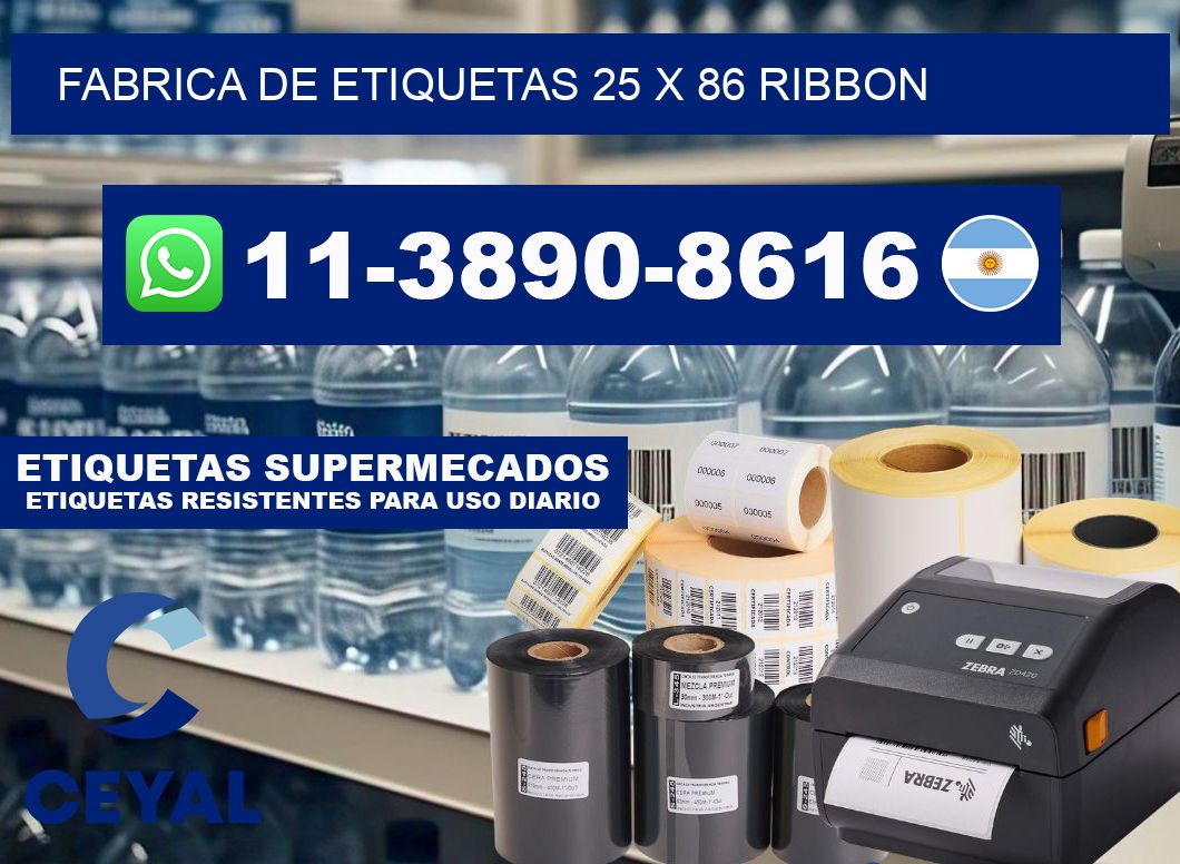 fabrica de etiquetas 25 x 86 ribbon
