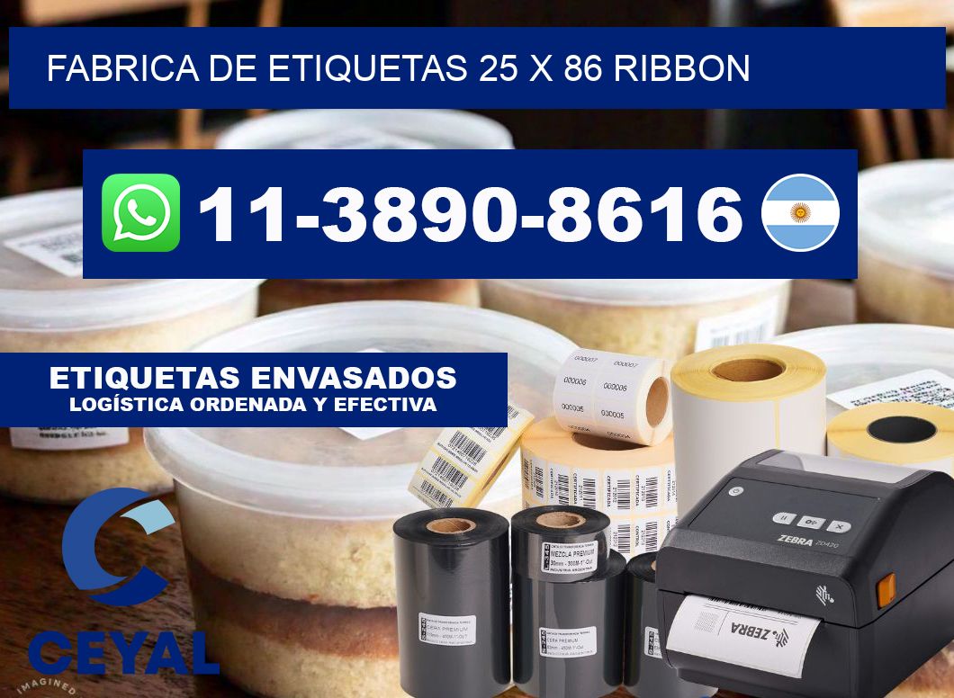 fabrica de etiquetas 25 x 86 ribbon