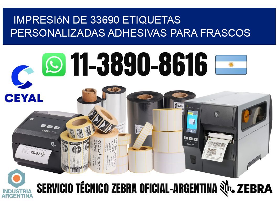 impresión de 33690 etiquetas personalizadas adhesivas para frascos