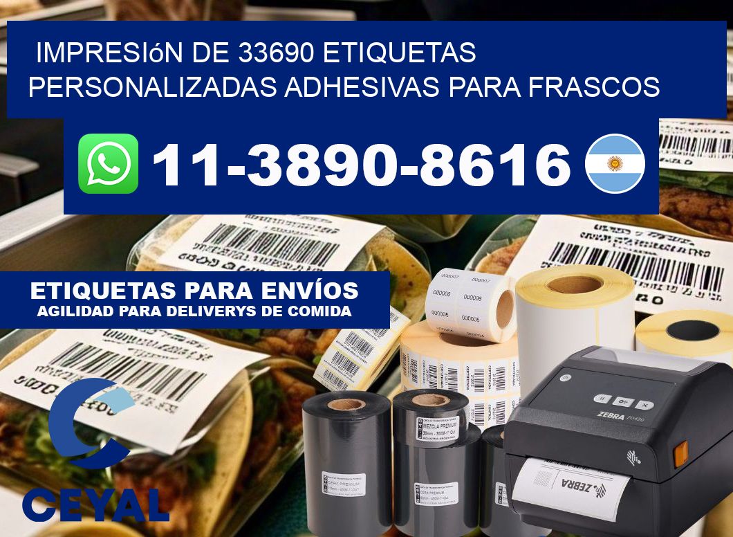 impresión de 33690 etiquetas personalizadas adhesivas para frascos
