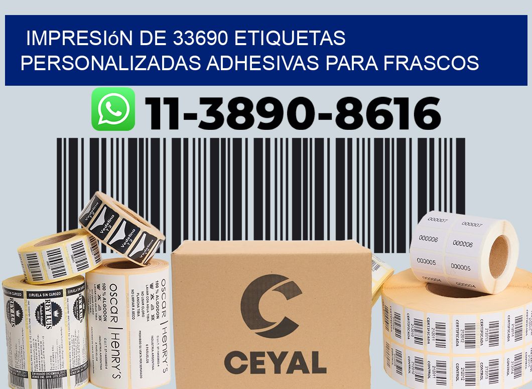impresión de 33690 etiquetas personalizadas adhesivas para frascos