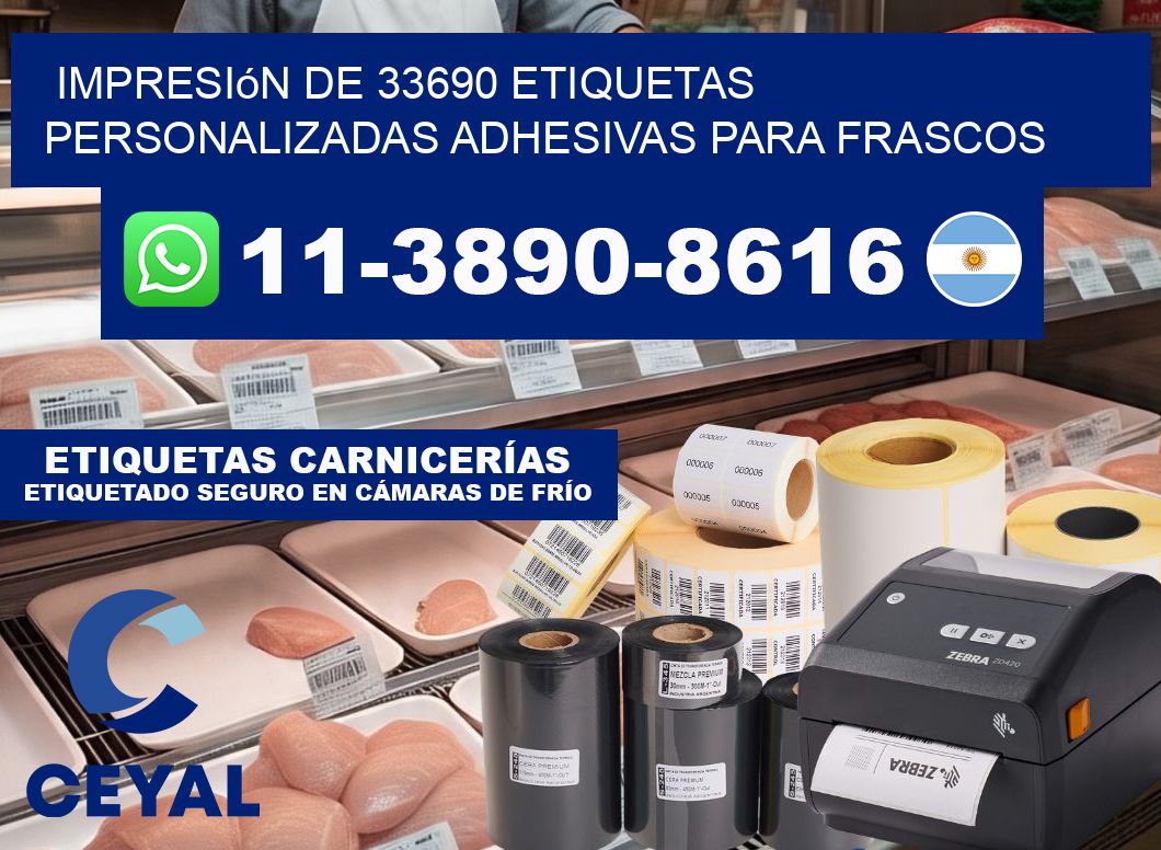 impresión de 33690 etiquetas personalizadas adhesivas para frascos