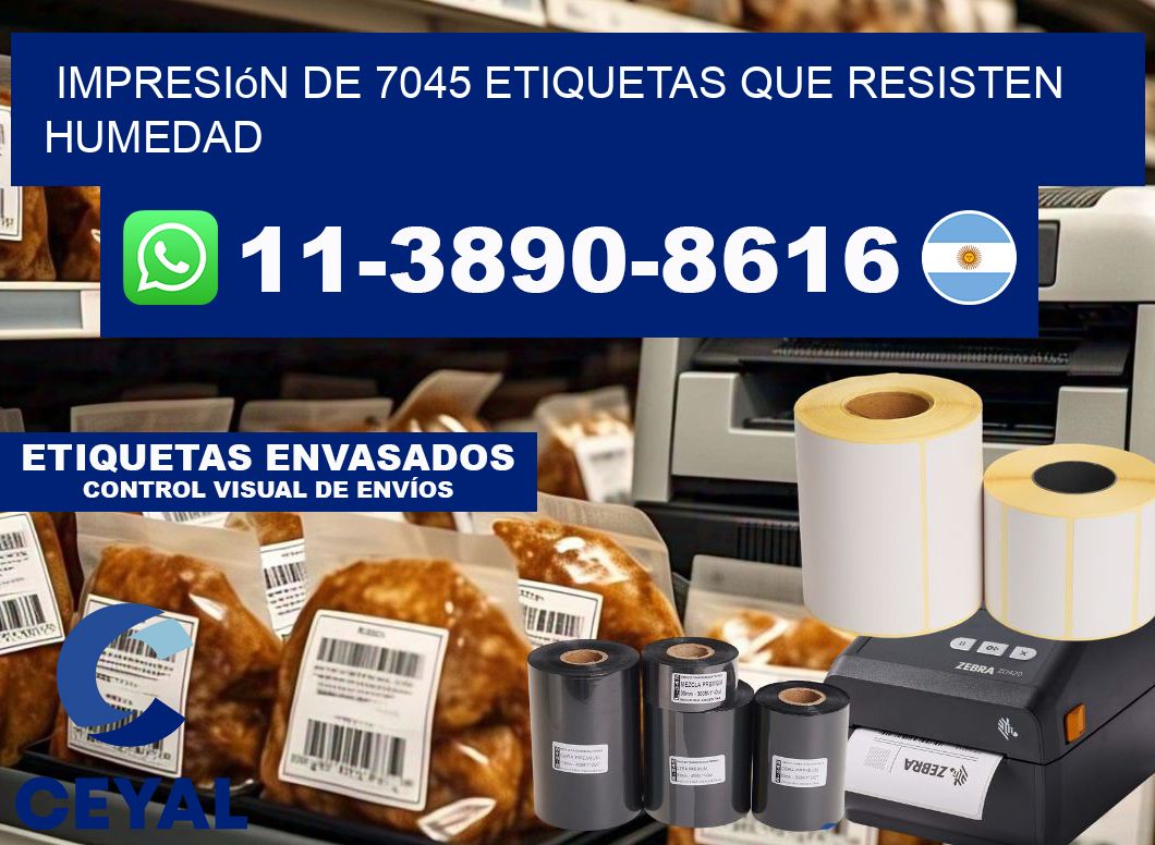 impresión de 7045 etiquetas que resisten humedad
