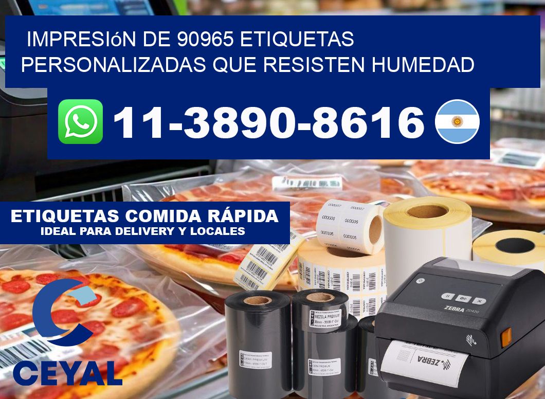 impresión de 90965 etiquetas personalizadas que resisten humedad