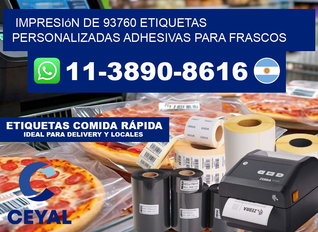 impresión de 93760 etiquetas personalizadas adhesivas para frascos