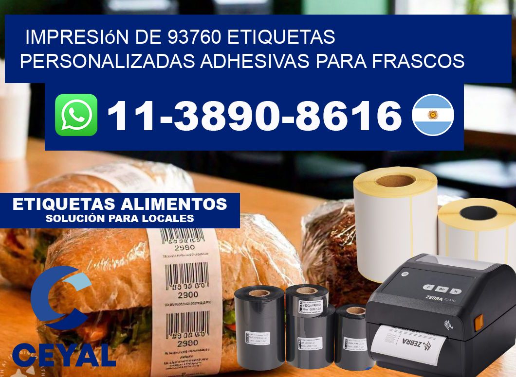 impresión de 93760 etiquetas personalizadas adhesivas para frascos