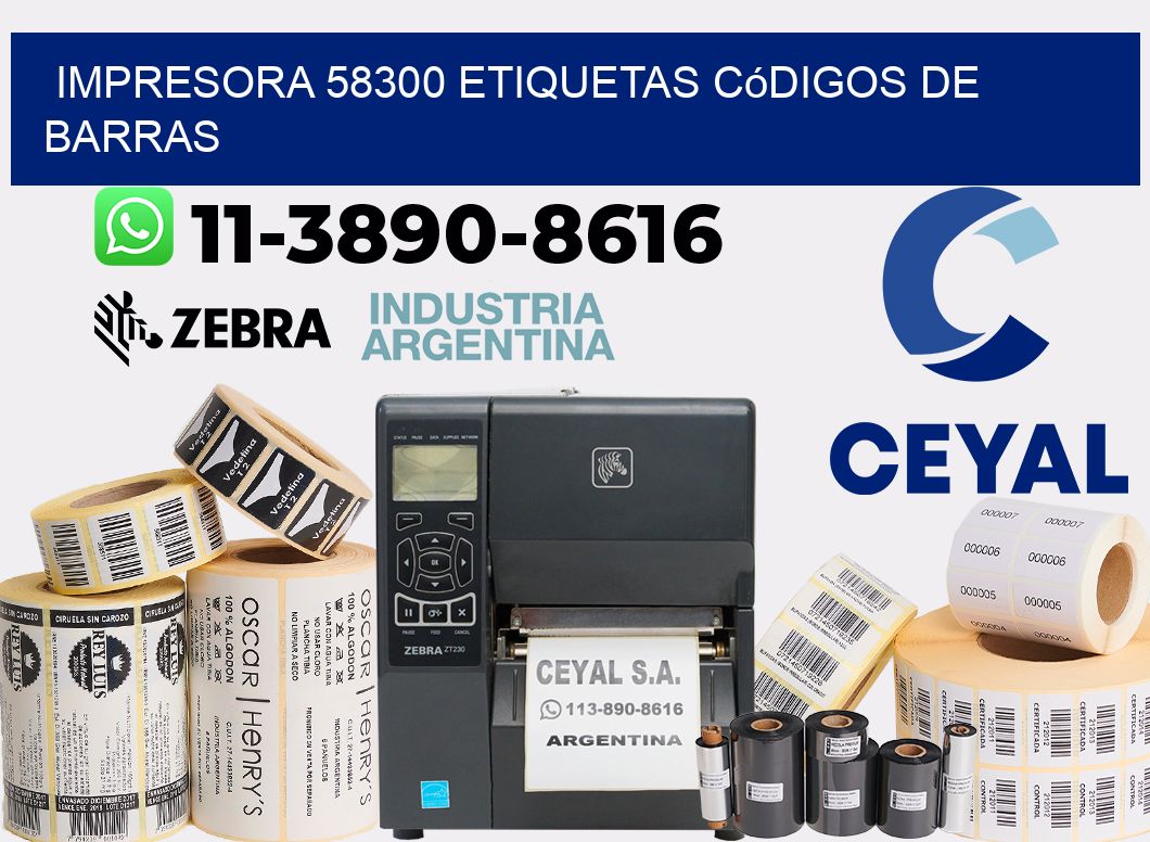 impresora 58300 etiquetas códigos de barras