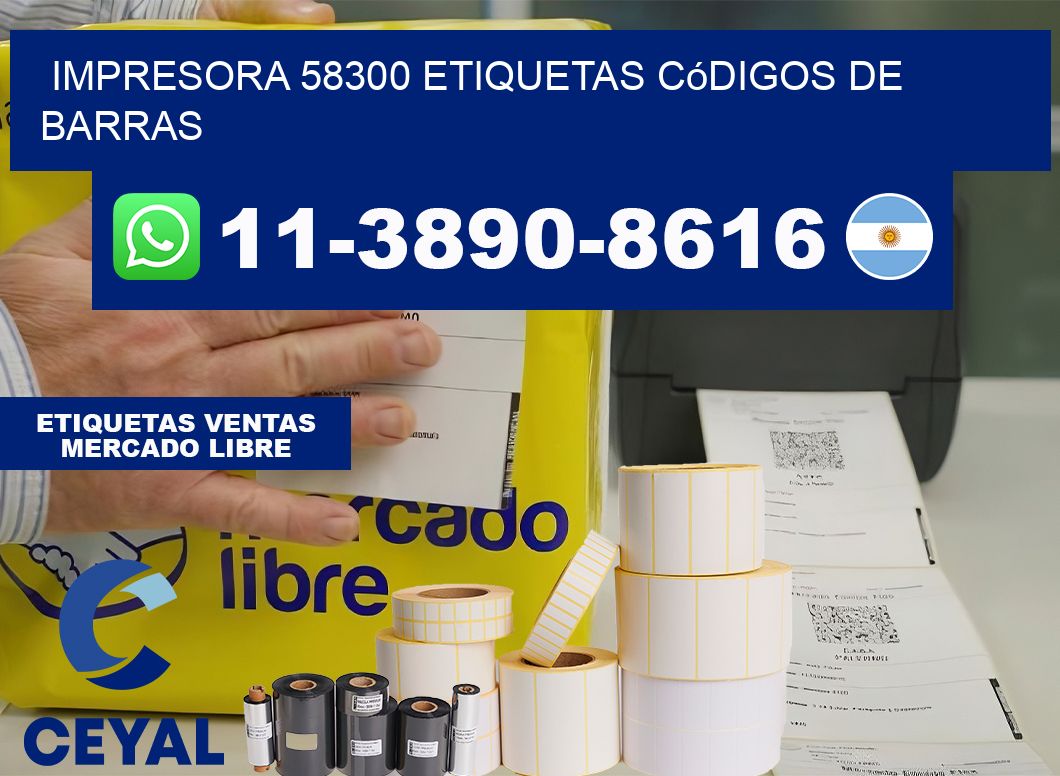 impresora 58300 etiquetas códigos de barras