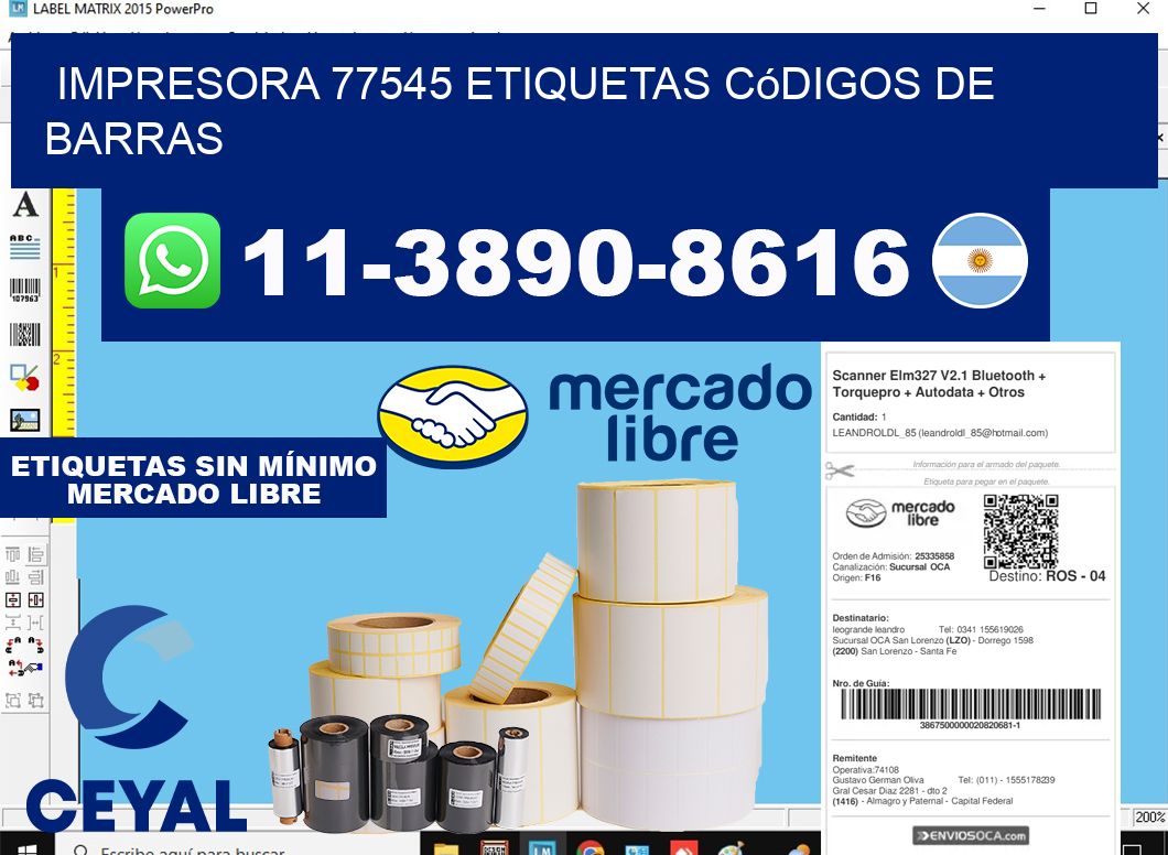 impresora 77545 etiquetas códigos de barras