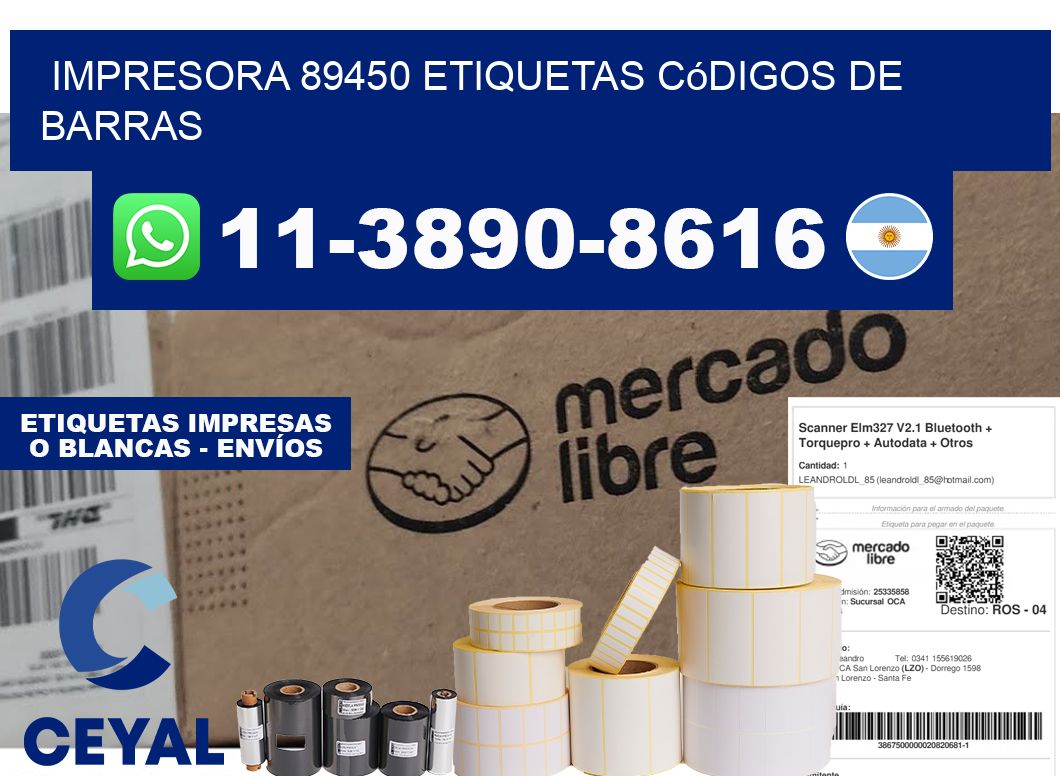 impresora 89450 etiquetas códigos de barras