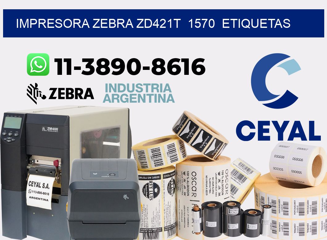 impresora zebra zd421t  1570  etiquetas