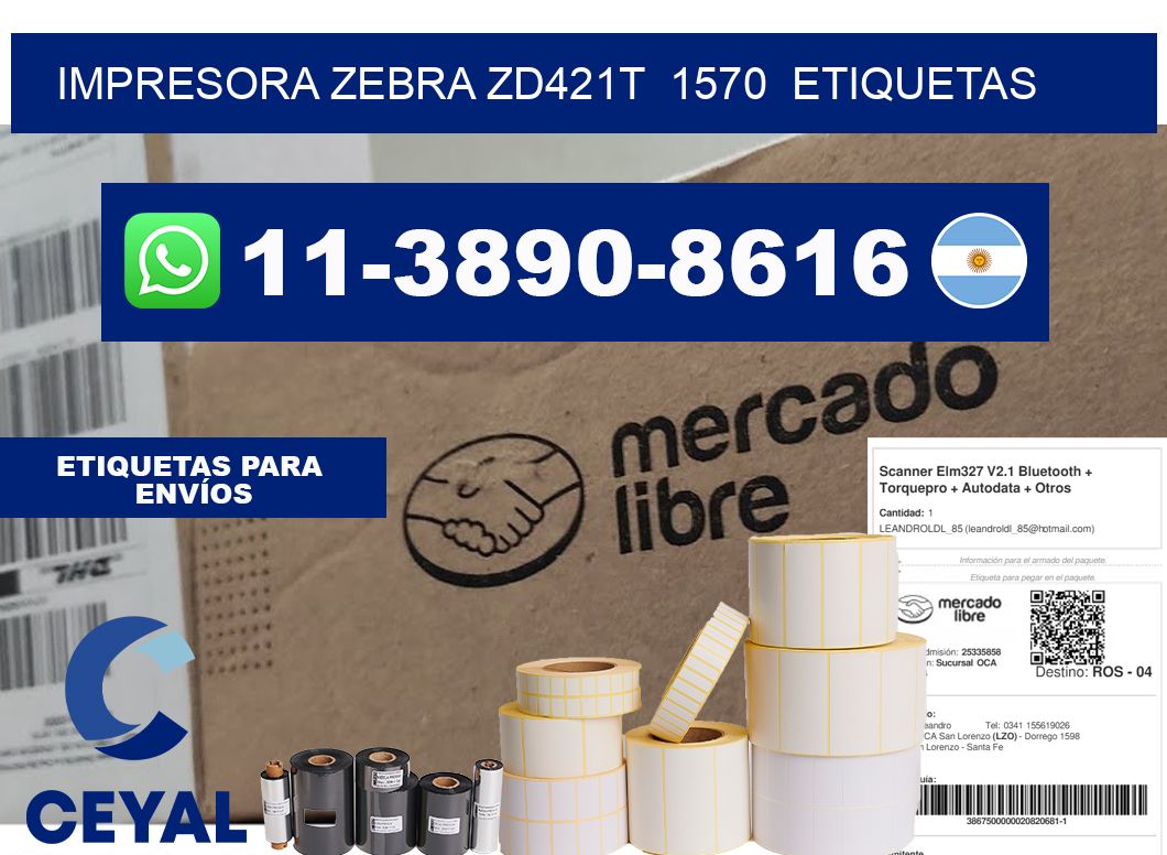 impresora zebra zd421t  1570  etiquetas