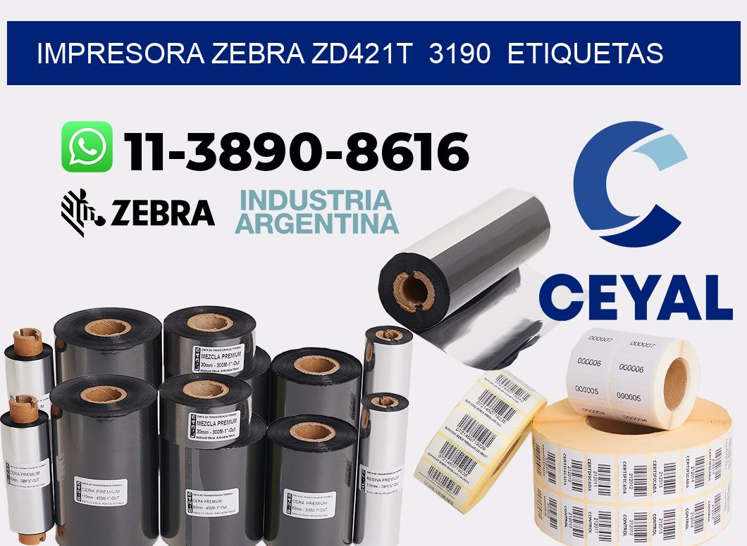 impresora zebra zd421t  3190  etiquetas