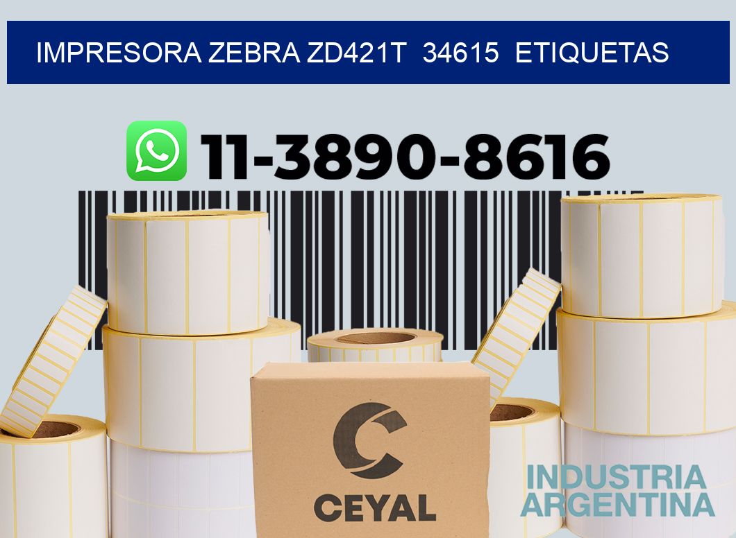 impresora zebra zd421t  34615  etiquetas