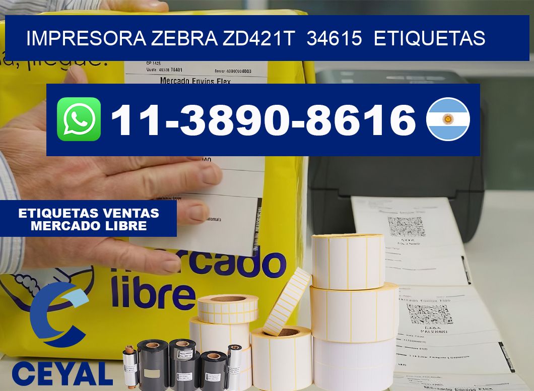 impresora zebra zd421t  34615  etiquetas