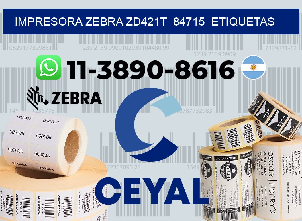impresora zebra zd421t  84715  etiquetas