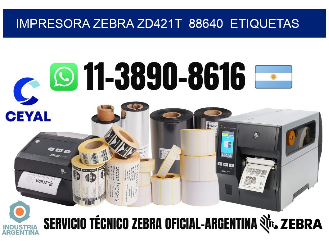 impresora zebra zd421t  88640  etiquetas
