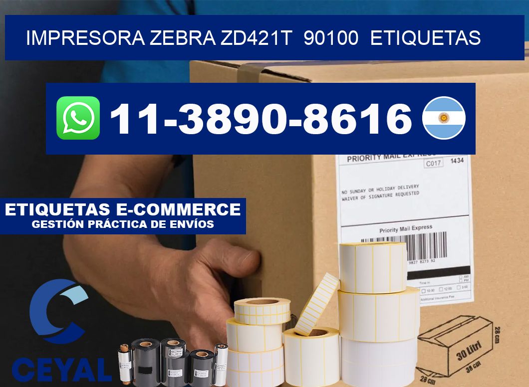 impresora zebra zd421t  90100  etiquetas