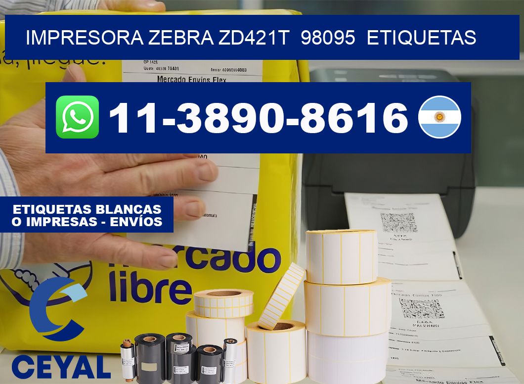 impresora zebra zd421t  98095  etiquetas