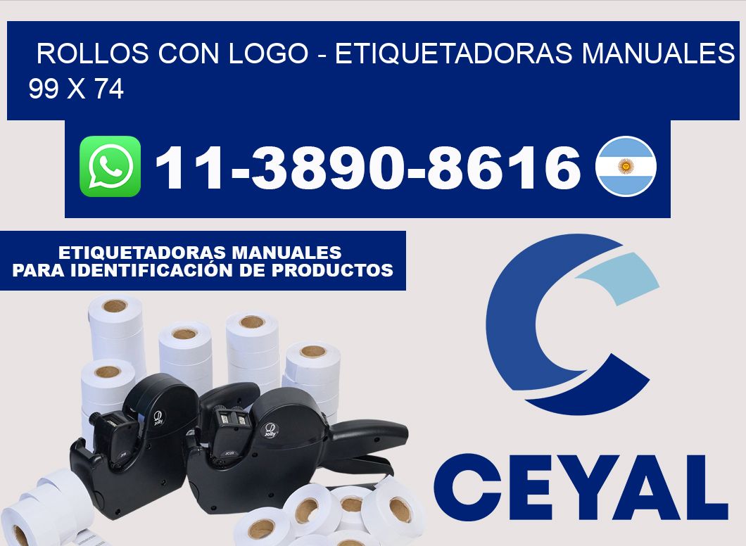 rollos con logo - Etiquetadoras Manuales  99 x 74