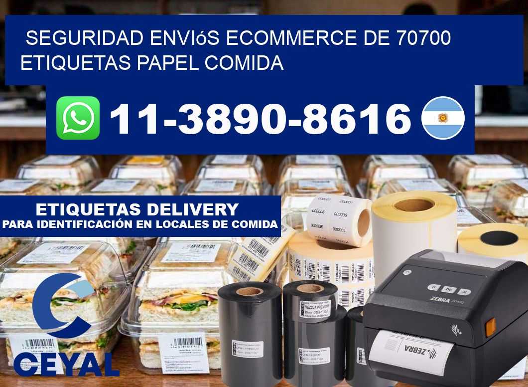 seguridad enviós ecommerce de 70700 etiquetas papel comida
