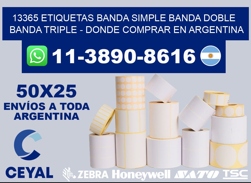 13365 etiquetas banda simple banda doble banda triple - Donde Comprar en Argentina