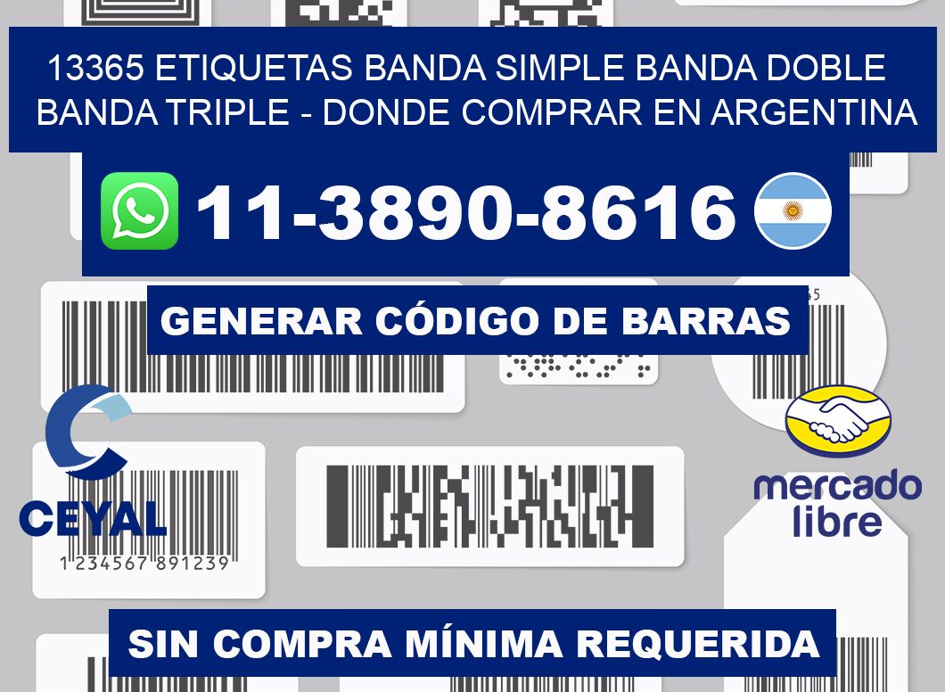13365 etiquetas banda simple banda doble banda triple - Donde Comprar en Argentina