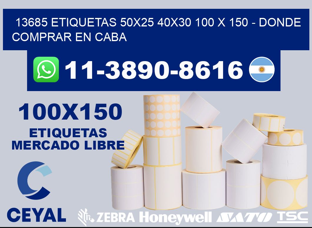 13685 etiquetas 50x25 40x30 100 x 150 - Donde Comprar en Caba