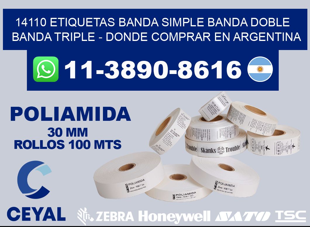 14110 etiquetas banda simple banda doble banda triple - Donde Comprar en Argentina