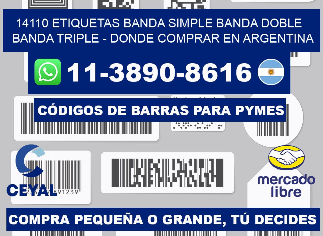 14110 etiquetas banda simple banda doble banda triple - Donde Comprar en Argentina