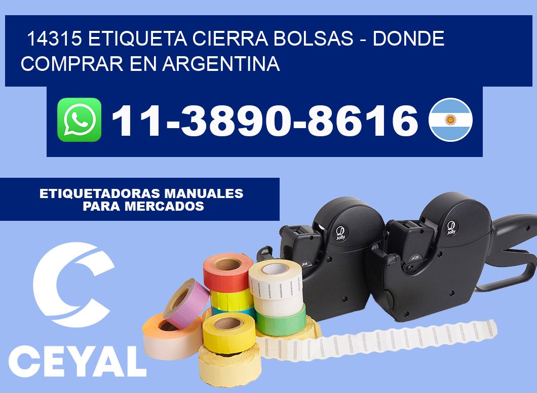 14315 etiqueta Cierra Bolsas - Donde Comprar en Argentina