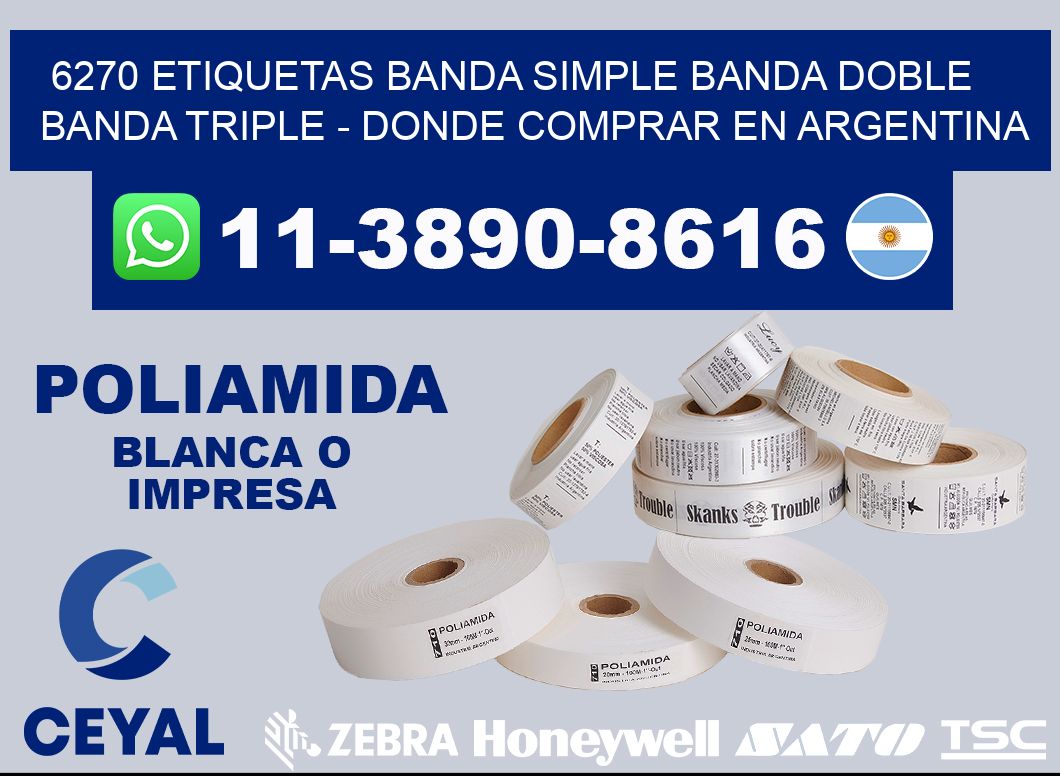 6270 etiquetas banda simple banda doble banda triple - Donde Comprar en Argentina